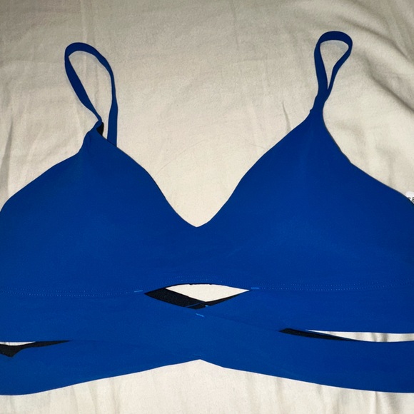 lululemon athletica Other - lululemon Royal Blue V Neck Crossover Sports Bra size 8